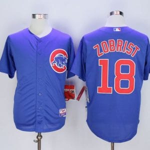 Cubs #18 Ben Zobrist Blue Alternate Cool Base Stitched Jersey