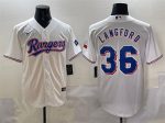 Texas Rangers #36 Wyatt Langford White Cool Base Stitched Jersey
