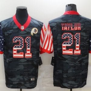 Washington Football Team #21 Sean Taylor 2020 Camo USA Flag Limited Stitched Jersey