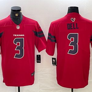 Houston Texans #3 Tank Dell Red Vapor Untouchable Stitched Football Jersey