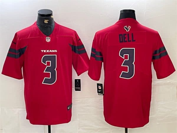 Houston Texans #3 Tank Dell Red Vapor Untouchable Stitched Football Jersey