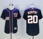 Nationals #20 Daniel Murphy Navy Blue Flexbase Authentic Collection Stitched Jersey