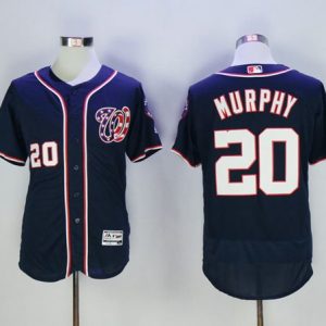 Nationals #20 Daniel Murphy Navy Blue Flexbase Authentic Collection Stitched Jersey