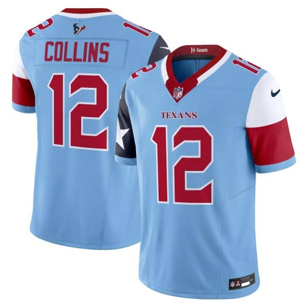 Houston Texans #12 Nico Collins Blue 2024 F.U.S.E V5 Stitched Limited Jersey