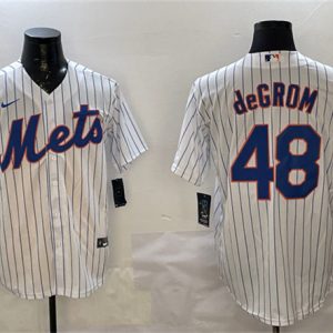 New York Mets #48 Jacob DeGrom White 2025 Spring Training Cool Base Stitched Jersey