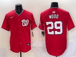 Washington Nationals #29 James Wood Red Limited Stitched Jersey