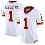 Washington Commanders #1 Deebo Samuel Sr. White 2025 F.U.S.E. Throwback Vapor Limited Football Stitched Jersey