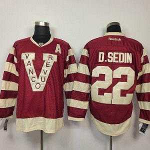 Canucks #22 Daniel Sedin Red Stitched Jersey