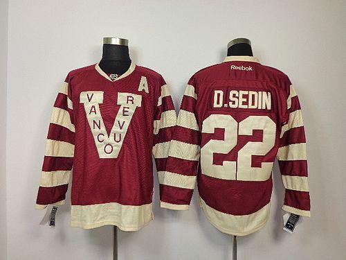 Canucks #22 Daniel Sedin Red Stitched Jersey