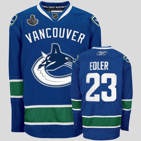 Canucks 2011 Stanley Cup Finals #23 Alexander Edler Blue Stitched Jersey