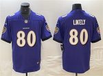 Baltimore Ravens #80 Isaiah Likely Purple Vapor Limited Stitched Jersey