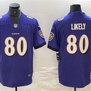 Baltimore Ravens #80 Isaiah Likely Purple Vapor Limited Stitched Jersey