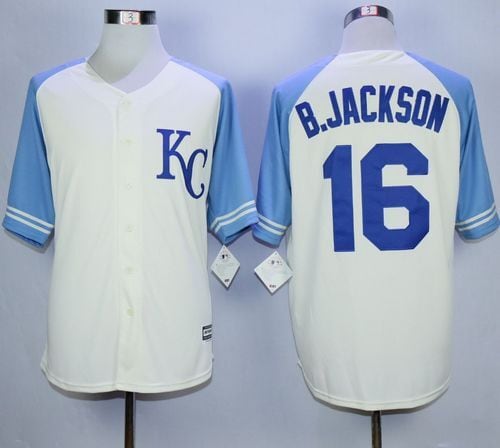Royals #16 Bo Jackson Cream Exclusive Vintage Stitched Jersey