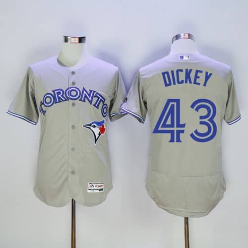 Blue Jays #43 R.A. Dickey Grey Flexbase Authentic Collection Stitched Jersey