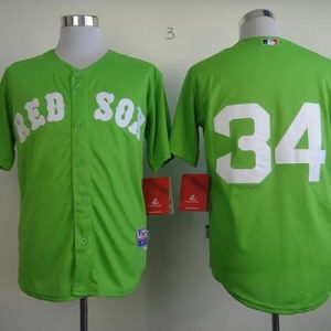 Red Sox #34 David Ortiz Green Cool Base Stitched Jersey