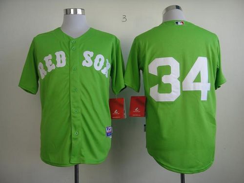 Red Sox #34 David Ortiz Green Cool Base Stitched Jersey