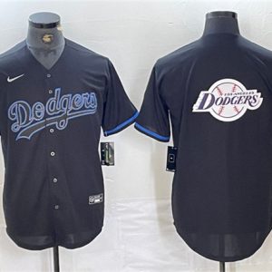 Los Angeles Dodgers Team Big Logo Black Fashion Stitched Jersey