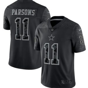 Dallas Cowboys #11 Micah Parsons Black Reflective Limited Stitched Football Jersey