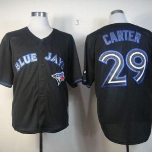 Blue Jays #29 Joe Carter Black Fashion Stitched Jersey