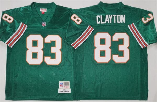 Miami Dolphins #83 Mark Clayton Aqua Throwback Stitched Football Jersey