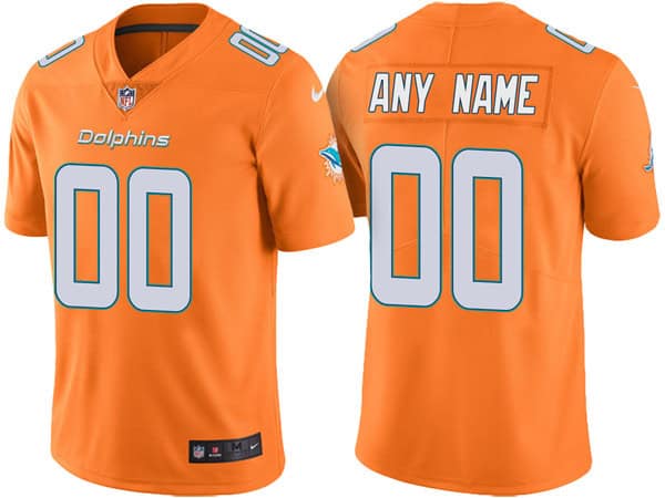 Miami Dolphins Orange Customized Vapor Untouchable Limited Stitched NFL Jersey