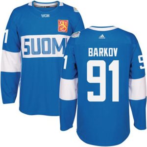 Team Finland #91 Aleksander Barkov Blue 2016 World Cup Stitched Jersey