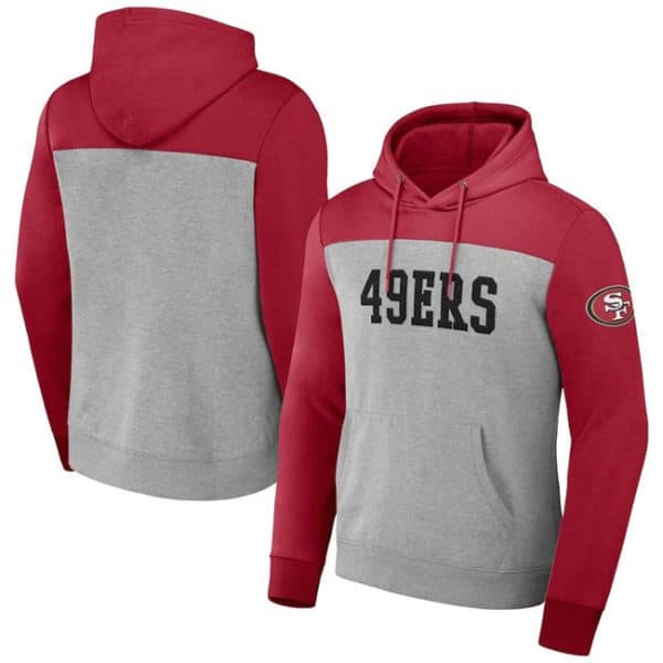 San Francisco 49ers X Darius Rucker Collection Heather Gray ColorBlocked Pullover Hoodie