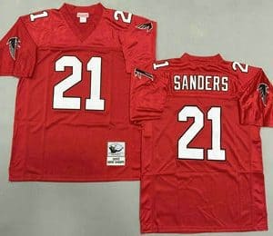 Atlanta Falcons #21 Deion Sanders Red 1992 Throwback Jersey