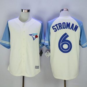 Blue Jays #6 Marcus Stroman Cream Blue Exclusive New Cool Base Stitched Jersey