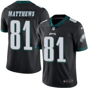 Eagles #81 Jordan Matthews Black Stitched Limited Rush Nike Jersey