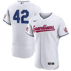 Cleveland Guardians #42 Jackie Robinson White Flex Base Stitched Jersey