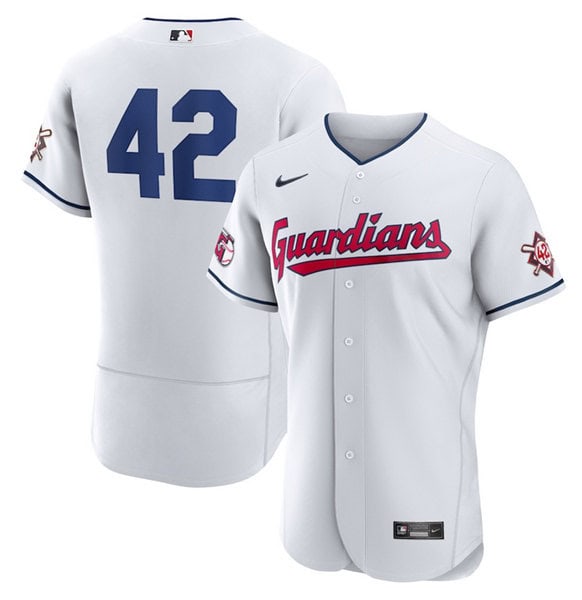 Cleveland Guardians #42 Jackie Robinson White Flex Base Stitched Jersey