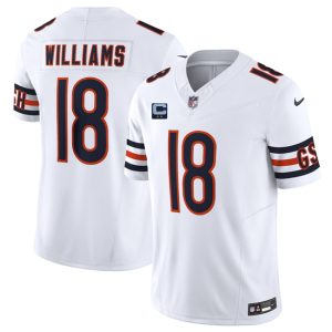 Chicago Bears #18 Caleb Williams White 2025 F.U.S.E. With 2-Star C Patch Vapor Untouchable Limited Stitched Jersey