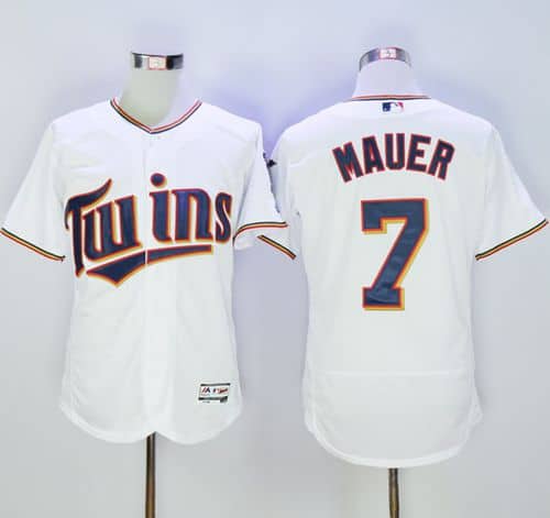 Twins #7 Joe Mauer White Flexbase Authentic Collection Stitched Jersey
