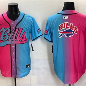 Buffalo Bills Team Big Logo Pink Blue Limited Stitched Jersey