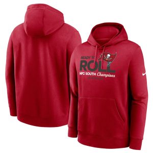 Tampa Bay Buccaneers Red 2024 NFC South Champions Locker Room Trophy Collection Pullover Hoodie
