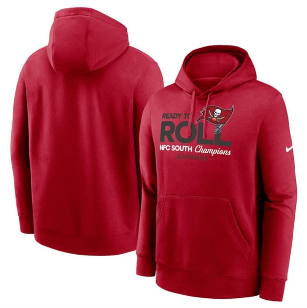 Tampa Bay Buccaneers Red 2024 NFC South Champions Locker Room Trophy Collection Pullover Hoodie