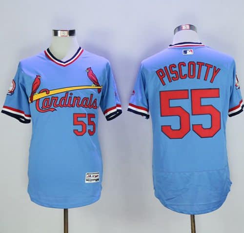 Cardinals #55 Stephen Piscotty Light Blue Flexbase Authentic Collection Cooperstown Stitched Jersey