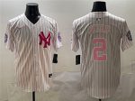 New York Yankees #2 Derek Jeter Pink With Patch Limited Stitched Jersey