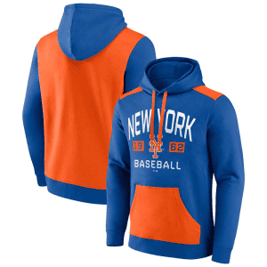 New York Mets Royal Orange Chip In Pullover Hoodie
