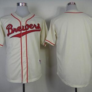 Brewers Blank Cream 1948 Turn Back The Clock Stitched Jersey