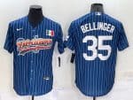 Los Angeles Dodgers #35 Cody Bellinger Navy Mexico Rainbow Cool Base Stitched Baseball Jersey