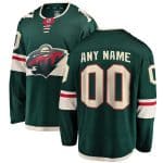 Minnesota Wild White Custom Name Number Size Green Stitched Jersey