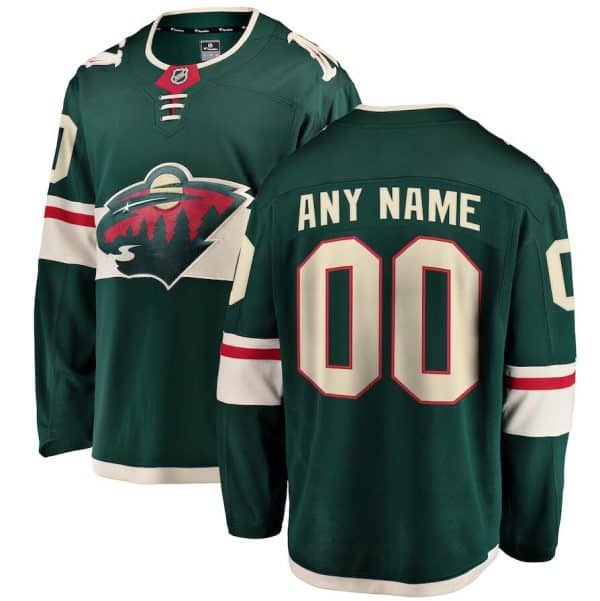 Minnesota Wild White Custom Name Number Size Green Stitched Jersey