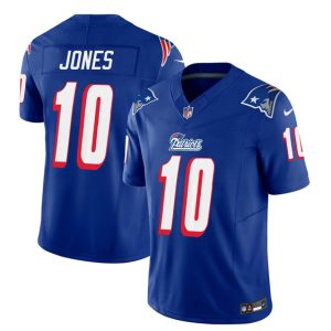 New England Patriots #10 Mac Jones Blue 2023 F.U.S.E. Vapor Limited Stitched Jersey
