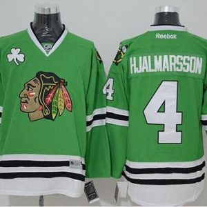 Blackhawks #4 Nikals Hjalmarsson Green Stitched Jersey
