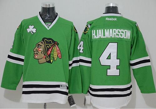 Blackhawks #4 Nikals Hjalmarsson Green Stitched Jersey