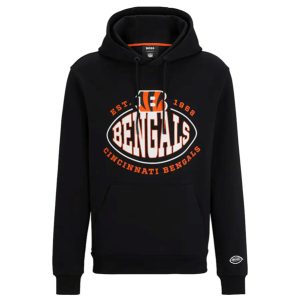 Cincinnati Bengals Black BOSS X Touchback Pullover Hoodie
