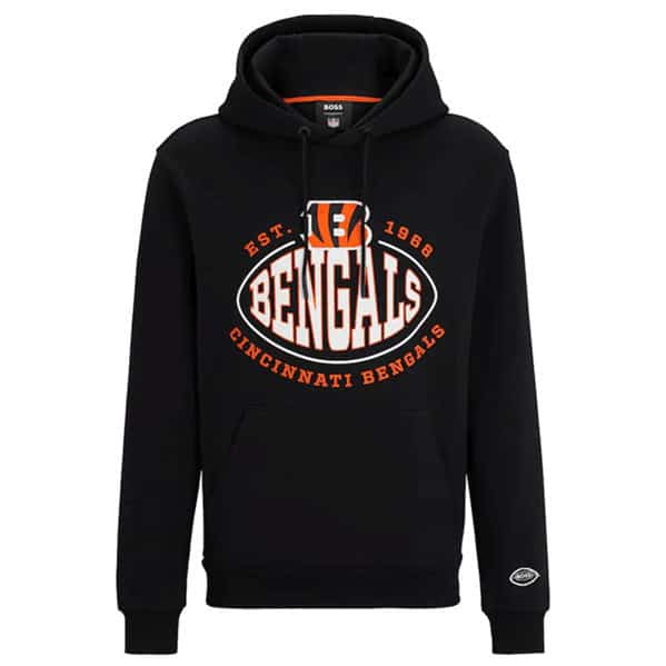 Cincinnati Bengals Black BOSS X Touchback Pullover Hoodie
