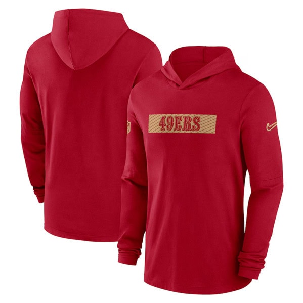 San Francisco 49ers Red Sideline Performance Hoodie